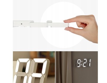 3D LED электронные часы с будильником, БЕЛЫЕ