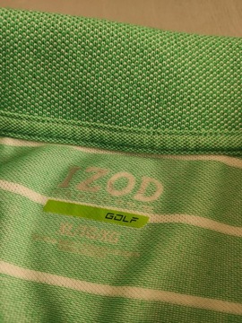 IZOD Fajna ZIELONA KOSZULKA POLO w PASKI rozm XL