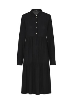 OCHNIK Czarna sukienka z kołnierzykiem SUKDT-0189-99 XL