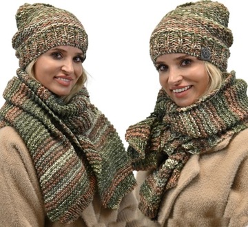 ШАПКА + очень БОЛЬШОЙ ШАРФ, ТЕПЛЫЙ НАБОР С ЛАКАМИ