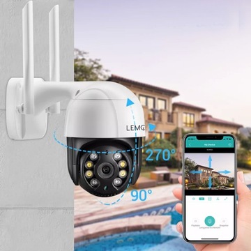 WIFI КАМЕРА ДЛЯ МОНИТОРИНГА, НАРУЖНАЯ, ВРАЩАЮЩАЯСЯ, 5MPX, PIR ОБНАРУЖЕНИЕ, СИГНАЛИЗАЦИЯ ЗУМА