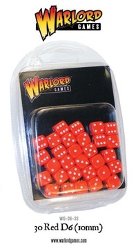 D6 Набор красных кубиков 10 мм (Warlord)