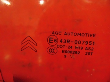CITROEN DS3 10- SKLO (OKNO) DVEŘE PRAVÁ PŘEDNÍ