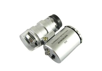 Увеличительная лупа для мини-микроскопа с регулируемым светодиодным освещением 60x.