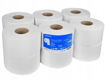 ТУАЛЕТНАЯ БУМАГА JUMBO VELVET БЕЛАЯ 100м 12 РОЛИКОВ