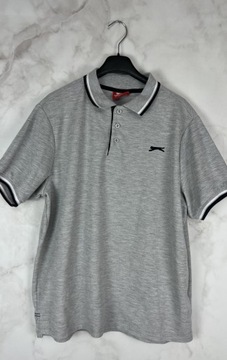 Slazenger Szara Koszulka Męska Polo L 40