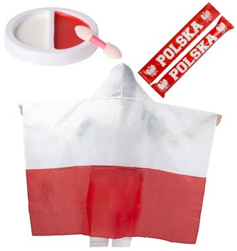 Zestaw Akcesoriów Kibica Flaga + Klaskacze +Farbki