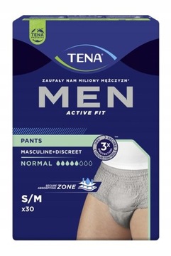 TENA Men Pants grey S/M majtki chłonne męskie 30sz