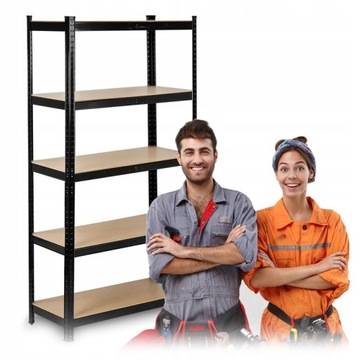 REGAŁ MAGAZYNOWY METALOWY PÓŁKI DO GARAŻU PIWNICY UDŹWIG 540KG 150x75x30cm