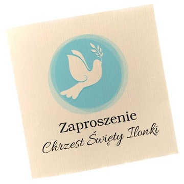 ZAPROSZENIE NA CHRZEST ŚWIĘTY PERSONALIZACJA