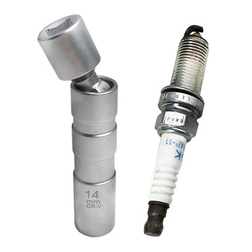 2 шт., 14 мм, 3/8 дюйма, поворотная головка для свечей зажигания.