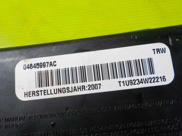 AVENGER III 08R AIRBAG ULOŽENÍ SEDADLA LEVÝ PŘEDNÍ