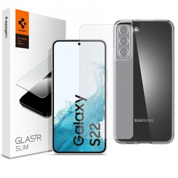 Etui + szkło Spigen do Samsung Galaxy S22, obudowa