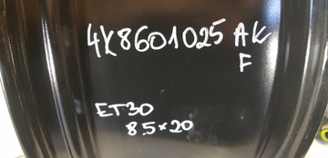 4× DISK HLINÍK AUDI 4K8601025AK 8.5" X 20" 5X112 ET 30