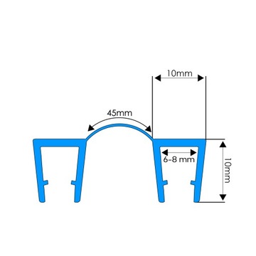 2M DŁUGA PODWÓJNA USZCZELKA MEMBRANOWA DO KABINY PRYSZNICOWEJ 6 7 8 MM