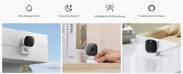 2 шт. БЕСПРОВОДНАЯ WIFI КАМЕРА НАРУЖНАЯ КРЫТАЯ IP 3MPX 2K АУДИО H.264