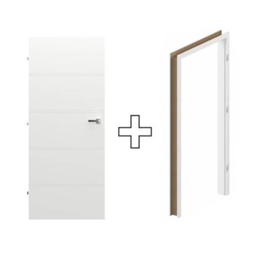 ДЕШЕВЫЙ КОМПЛЕКТ БЕЛАЯ Дверь + коробка PORTA 80 Левая