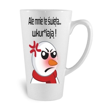 Kubek latte świąteczny ze śmiesznym nadrukiem