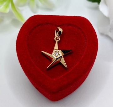 N2328 ZŁOTA ZAWIESZKA GWIAZDKA GWIAZDA __ stal chirurgiczna 18K