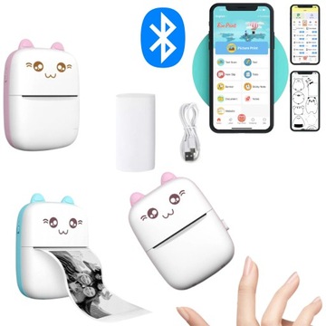 Drukuś Mini Drukarka Bez Tuszu Termiczna Przenośna Do Zdjęć Do Telefonu
