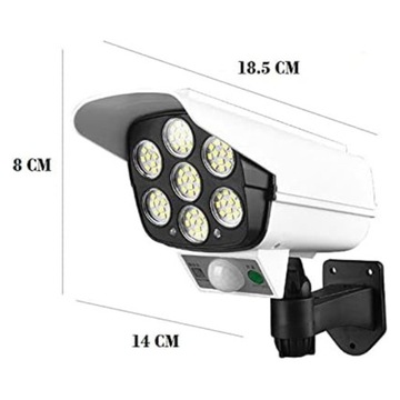 ATRAPA KAMERY SOLARNA CZUJNIK LED OGRODOWA + PILOT