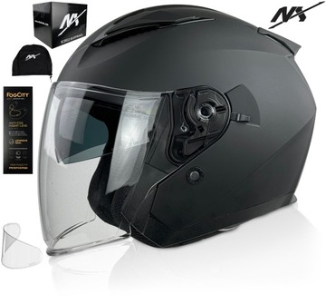 KASK MOTOCYKLOWY NX CITY OTWARTY Z BLENDĄ r. M + FOGCITY ANTI FOG ANTY PARA