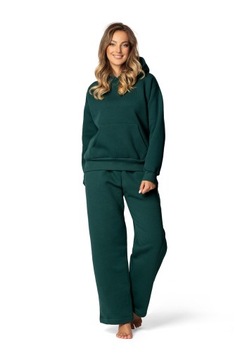 CIEPŁY GRUBY DRES KOMPLET DK-K-B9 BAWEŁNA ZIELONY XL