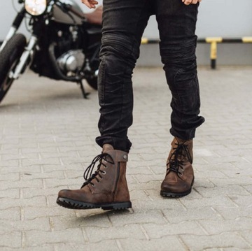 Buty motocyklowe skórzane Rebelhorn NOMAD vintage Khaki 45