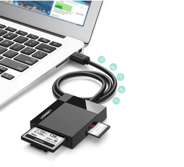 Кардридер UGREEN USB 3.0 SD/micro SD/CF/MS черный (30231)