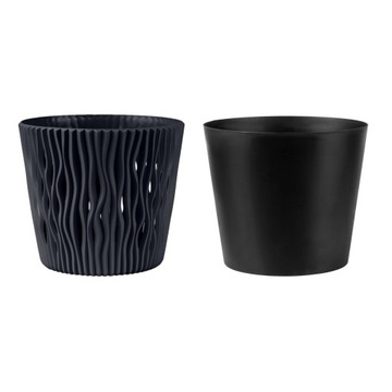 DONICZKA Z WKŁADEM OZDOBNA CZARNA NOWOCZESNA