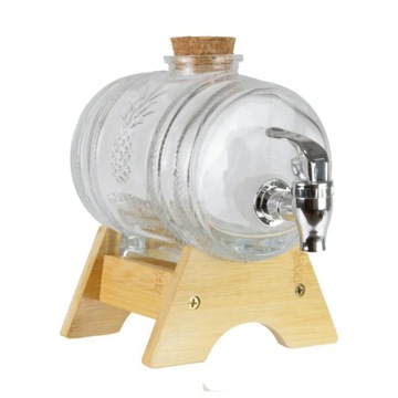 BECZKA SZKLANA 1L Z KRANIKIEM NA BIMBER PREZENT