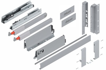 BLUM Szuflada Tandembox 350 Wysoka wewn. D Szara