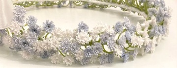 Причастный венок из искусственного гипса, синего и белого цвета.