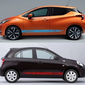 2 шт. для Nissan Micra k11 k12 k13 k14 наклейки на юбку двери автомобиля виниловая пленка Sp