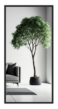 LUSTRO W RAMIE ALUMINIOWEJ CZARNE 120x60 CM LOFT