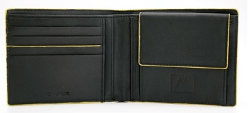 MADE IN ITALIA Комплект Кошелек + ремень черный/желтый