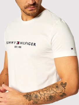 KOSZULKA T-SHIRT MĘSKI BIAŁA TOMMY HILFIGER EST.1985 ROZMIAR S