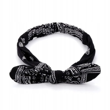 Opaska do włosów kokardka uniwersalna wygodna pinup vintage gumka czarna