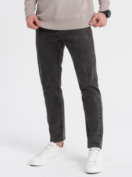 Męskie jeansowe spodnie marmurkowe SLIM FIT czarne V3 OM-PADP-0146 XXL