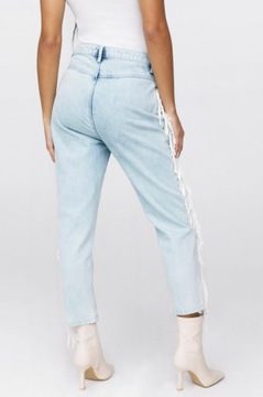 NASTY GAL SPODNIE JEANSOWE Z FRĘDZLAMI 36 1OEL