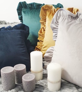 Велюровая наволочка с рюшами, 40х40, цвет бархата