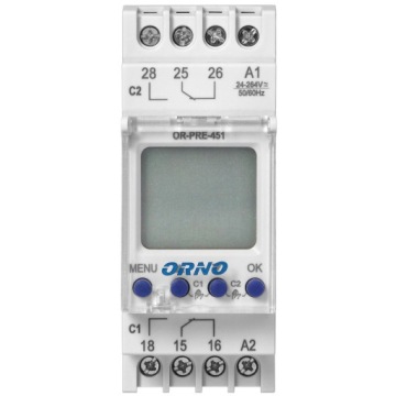 ПРОГРАММАТОР ВРЕМЕНИ НА DIN-РЕЙКУ С 2 РЕЛЕ