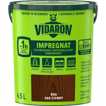 VIDARON IMPREGNAT OGRODOWY R06 DĄB CIEMNY 9L