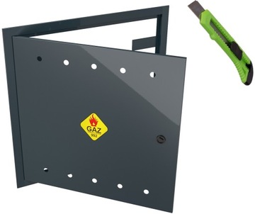 DRZWICZKI I RAMKA SKRZYNKA GAZOWA 600x600 GRAFIT GAZ SZAFKA + NÓŻ GRATIS