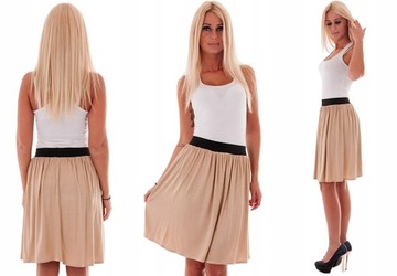 D18 ЮБКА МИДИ НА РЕЗИНЕ, БЕЖЕВЫЙ ЦВЕТ, размер 58