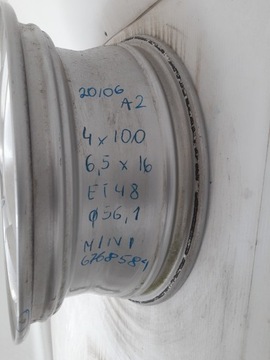4× DISK HLINÍK MINI OE 6769408 6.5" X 16" 4X100 ET 48