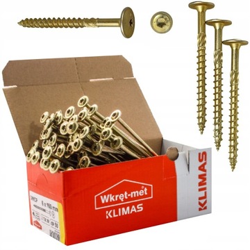 Wkręty Do Drewna 6x100mm Ciesielskie TORX Podkładkowe Talerzowe 100 szt.
