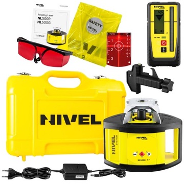 NIWELATOR OBROTOWY LASEROWY NIVEL SYSTEM NL500R CZERWONY CZUJNIK CYFROWY