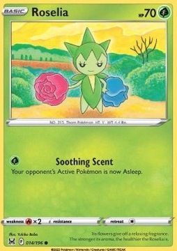Karty Pokemon (LOR 014) Roselia