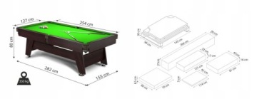 Бильярдный стол 9FT Radley Vintage Pool Stone Plate Black